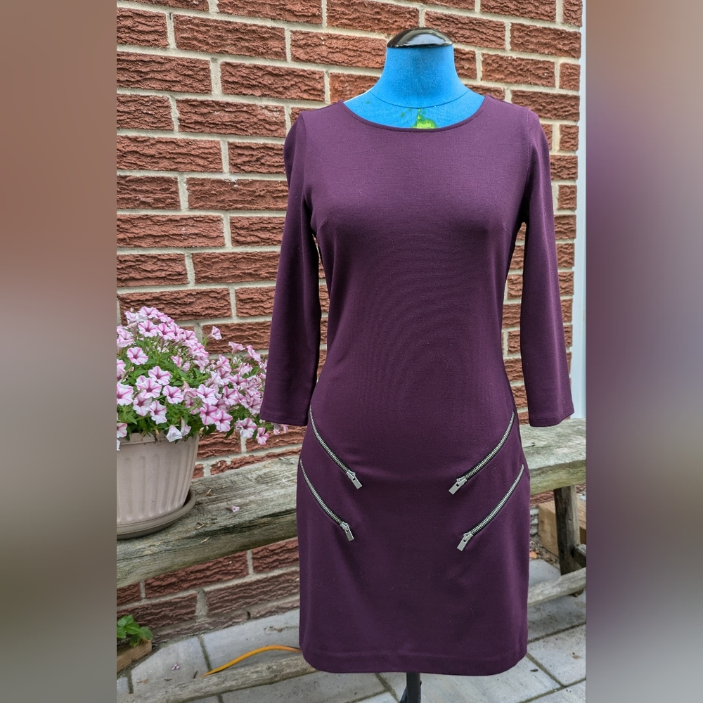 Express jersey knit dress, zipper detail size small.